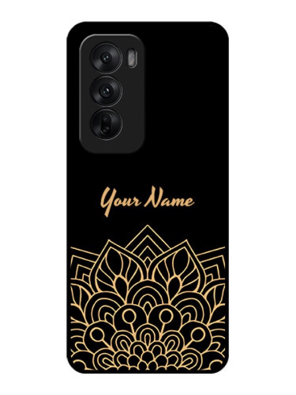 Custom Oppo Reno 12 5G Custom Glass Phone CaseGolden Mandala Design