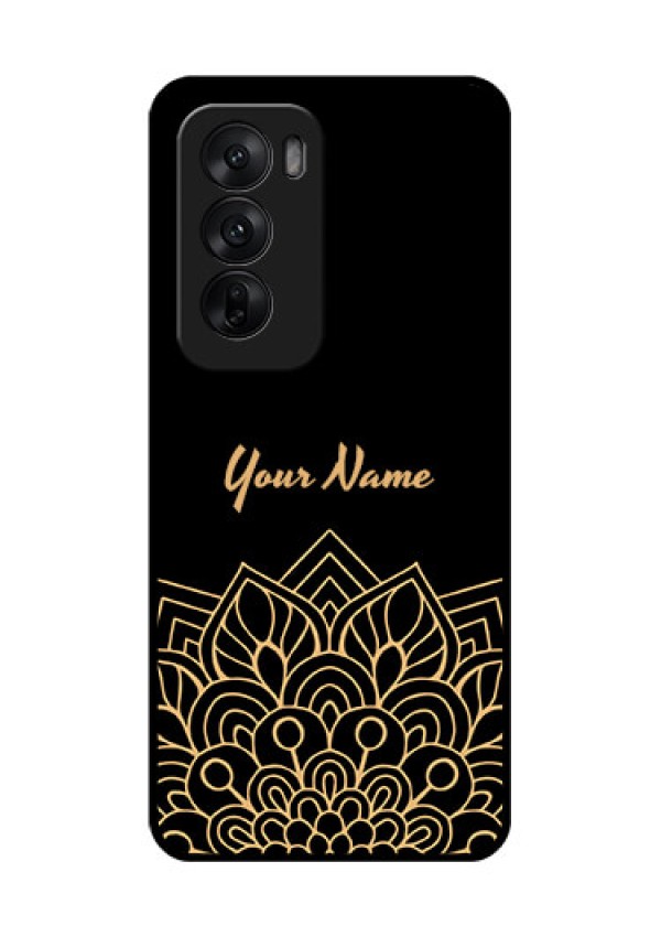 Oppo Reno 12 5G Custom Glass Phone CaseGolden Mandala Design