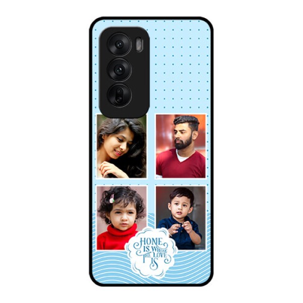 Oppo Reno 12 5G Custom Glass Phone CaseCute Love Quote With 4 Pic Upload Design Oppo Reno 12 5G Custom Glass Phone CaseCute Love Quote With 4 Pic Upload Design