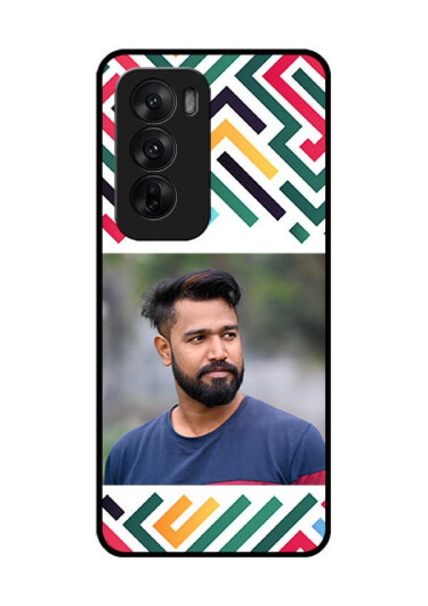 Oppo Reno 12 5G Custom Glass Phone CaseColorful Maze Pattern Design