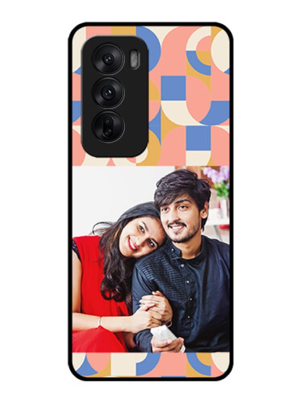 Custom Oppo Reno 12 5G Custom Glass Phone CaseSemi - Circle Maze Pattern Design