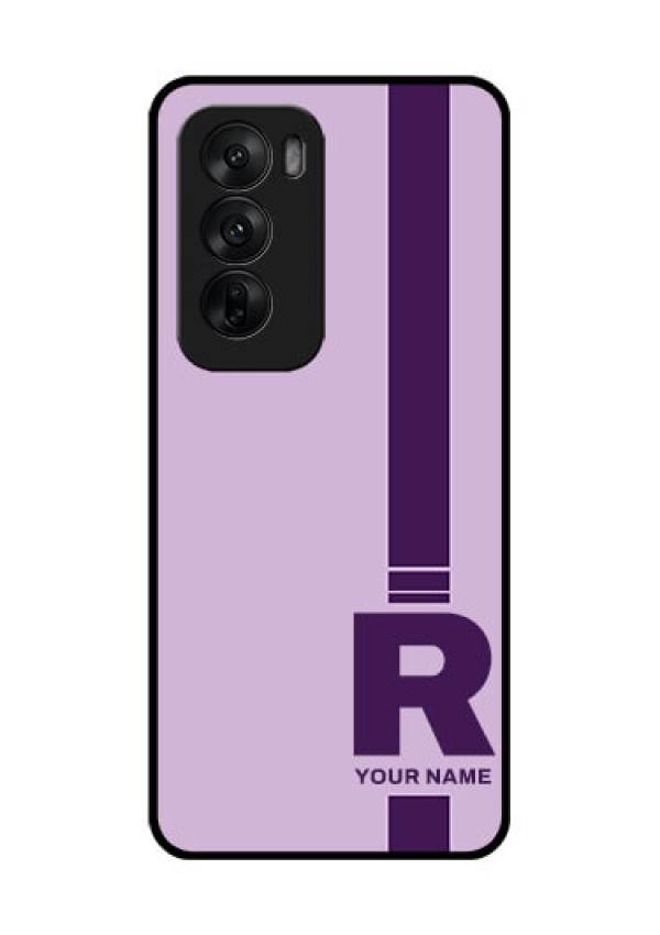 Oppo Reno 12 5G Custom Glass Phone CaseSimple Dual Tone Stripe With Name Design