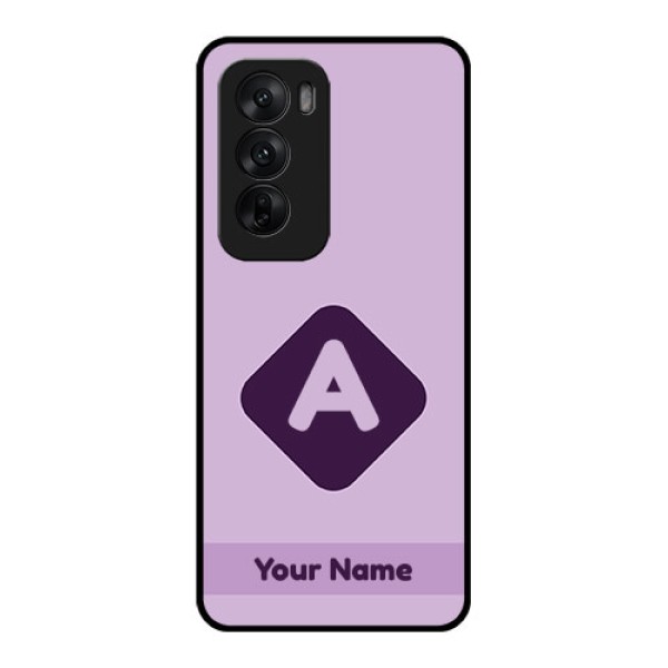 Oppo Reno 12 5G Custom Glass Phone CaseCustom Letter In Curved Badge Design