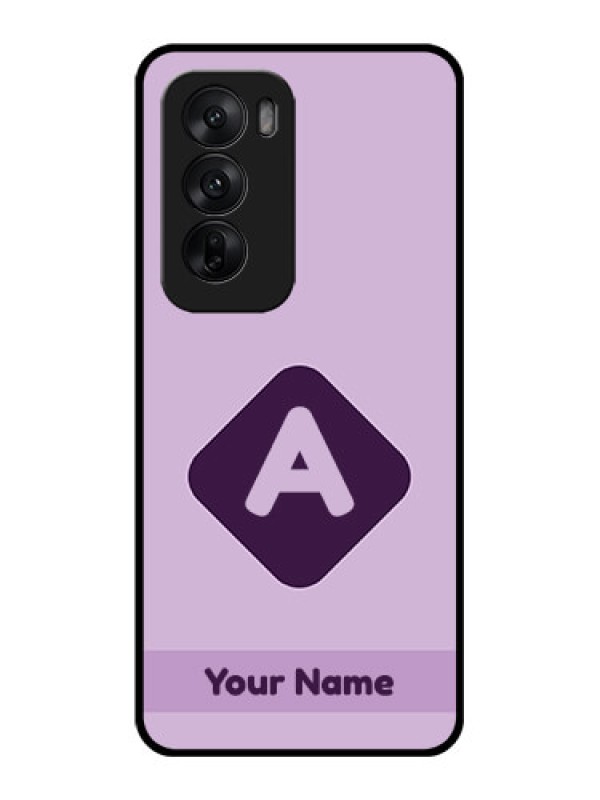 Custom Oppo Reno 12 5G Custom Glass Phone CaseCustom Letter In Curved Badge Design