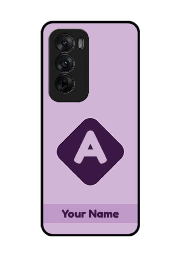 Oppo Reno 12 5G Custom Glass Phone CaseCustom Letter In Curved Badge Design