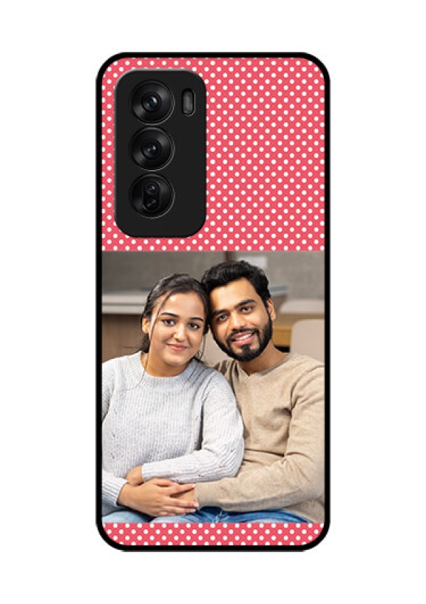 Oppo Reno 12 Pro 5G Custom Glass Phone CaseWhite Dotted Design