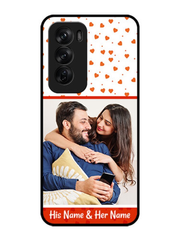 Custom Oppo Reno 12 Pro 5G Custom Glass Phone CaseOrange Love Symbol Design