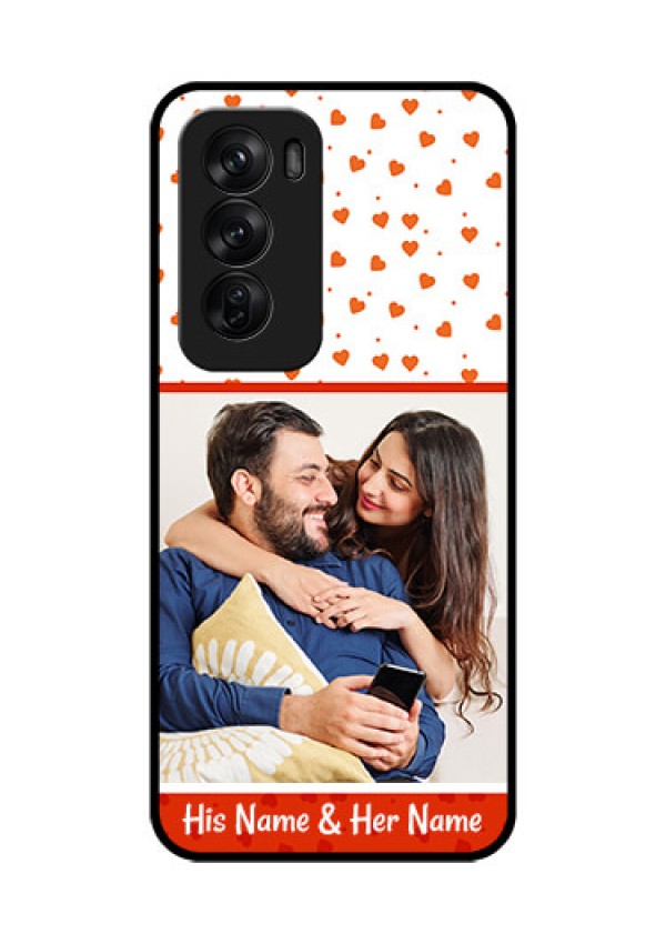 Oppo Reno 12 Pro 5G Custom Glass Phone CaseOrange Love Symbol Design