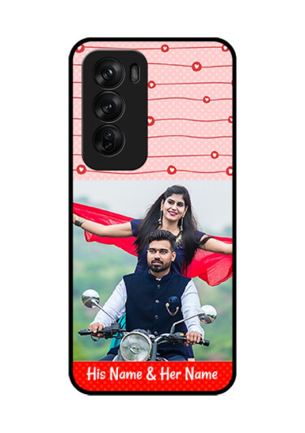 Oppo Reno 12 Pro 5G Custom Glass Phone CaseRed Pattern Case Design