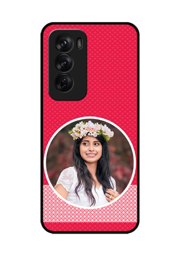 Oppo Reno 12 Pro 5G Custom Glass Phone CasePink Color Pattern Design