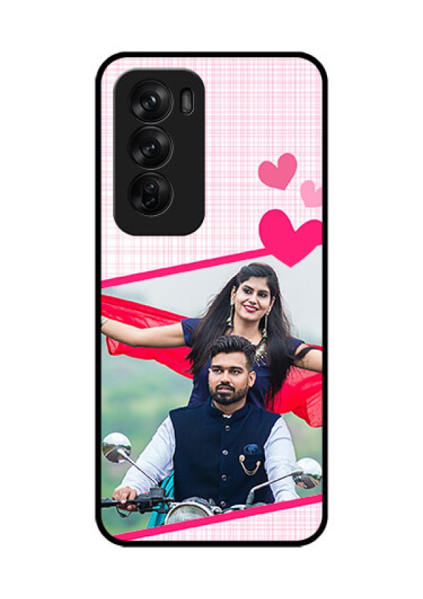 Oppo Reno 12 Pro 5G Custom Glass Phone CaseLove Shape Heart Design