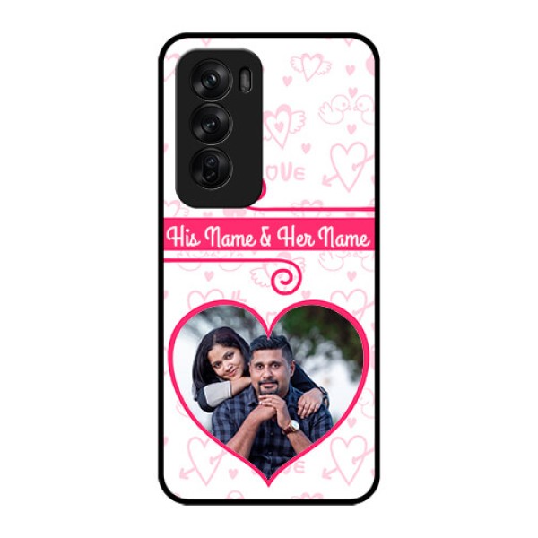 Oppo Reno 12 Pro 5G Custom Glass Phone CaseHeart Shape Love Design Oppo Reno 12 Pro 5G Custom Glass Phone CaseHeart Shape Love Design