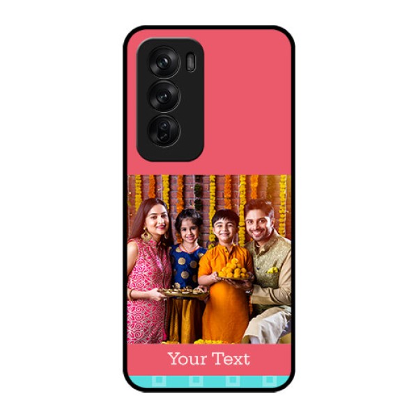 Oppo Reno 12 Pro 5G Custom Glass Phone CasePeach and Blue Color Design Oppo Reno 12 Pro 5G Custom Glass Phone CasePeach and Blue Color Design