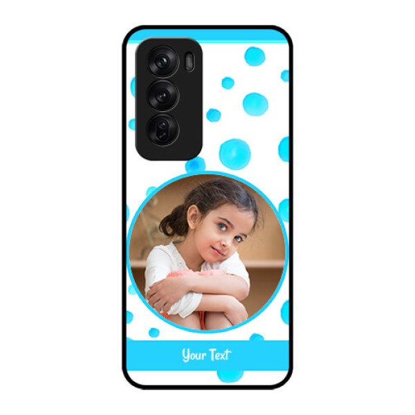 Oppo Reno 12 Pro 5G Custom Glass Phone CaseBlue Bubbles Pattern Design Oppo Reno 12 Pro 5G Custom Glass Phone CaseBlue Bubbles Pattern Design