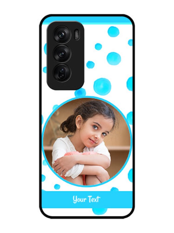 Custom Oppo Reno 12 Pro 5G Custom Glass Phone CaseBlue Bubbles Pattern Design