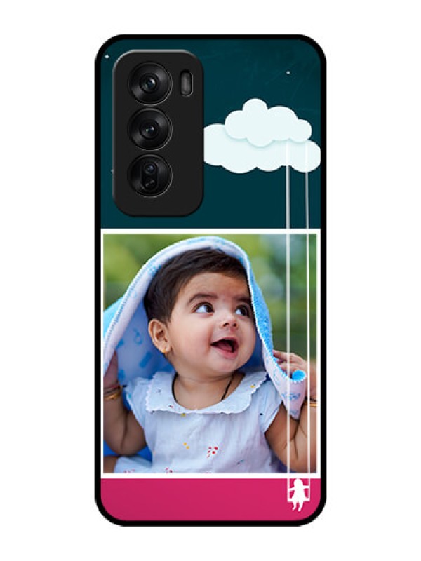 Custom Oppo Reno 12 Pro 5G Custom Glass Phone CaseCute Girl With Cloud Design