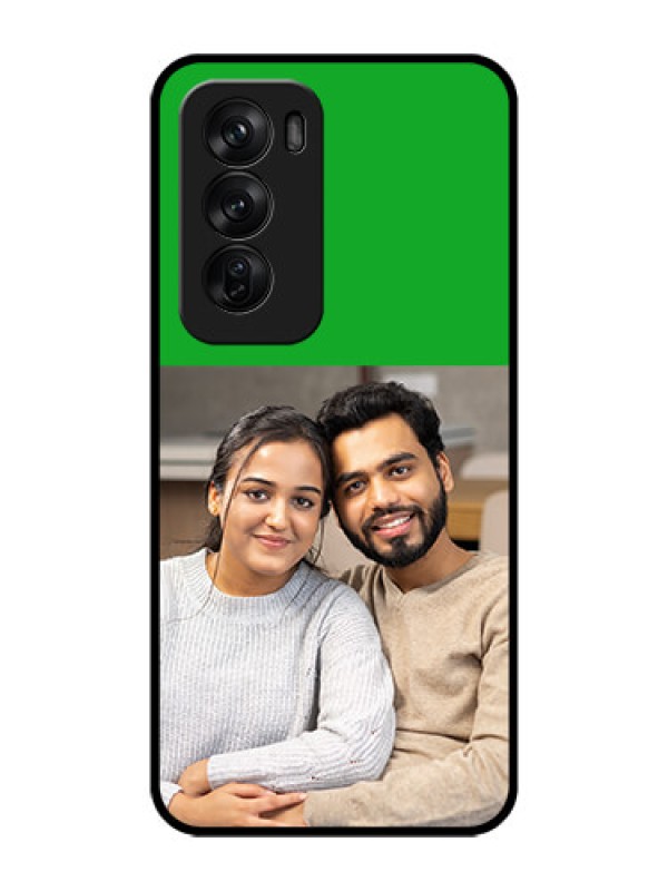 Custom Oppo Reno 12 Pro 5G Custom Glass Phone CaseGreen Pattern Design