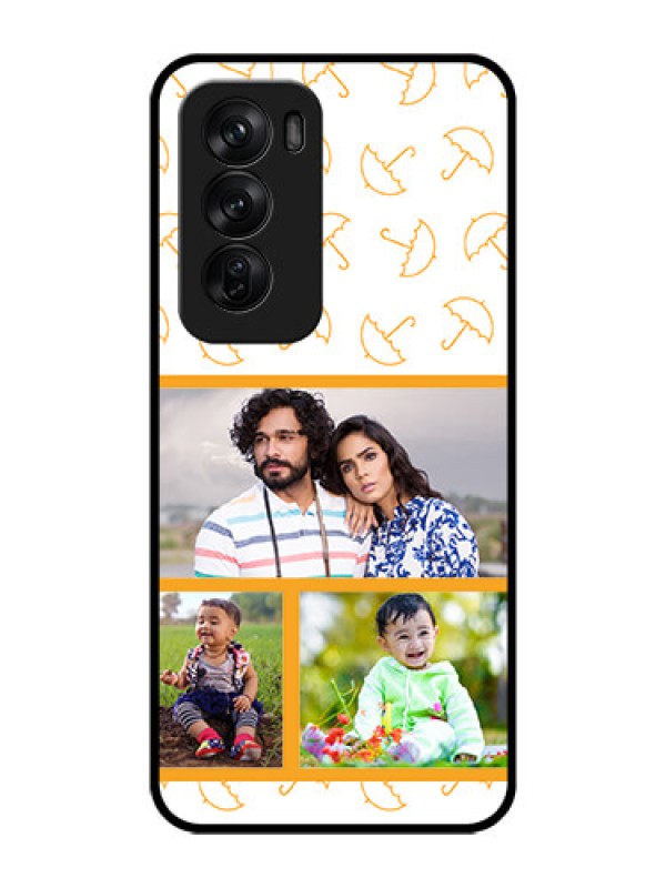 Custom Oppo Reno 12 Pro 5G Custom Glass Phone CaseYellow Pattern Design