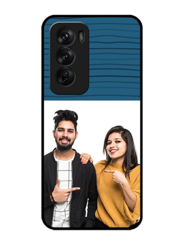 Custom Oppo Reno 12 Pro 5G Custom Glass Phone CaseBlue Pattern Cover Design