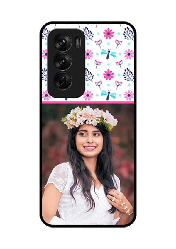 Oppo Reno 12 Pro 5G Custom Glass Phone CaseColorful Flower Design