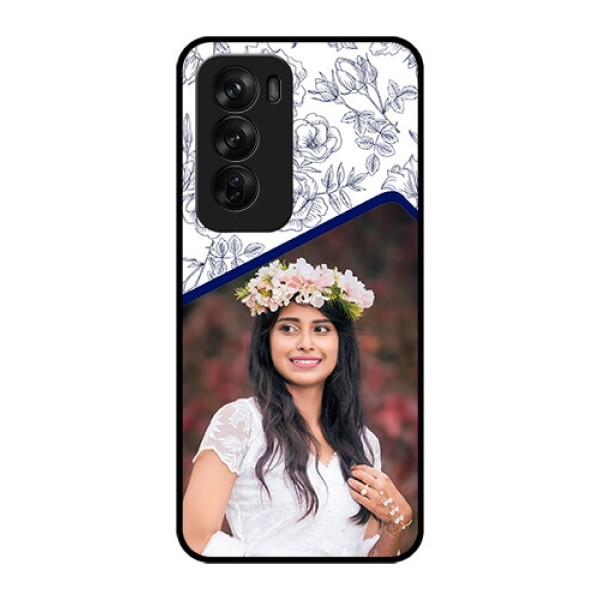 Oppo Reno 12 Pro 5G Custom Glass Phone CaseClassy Floral Design