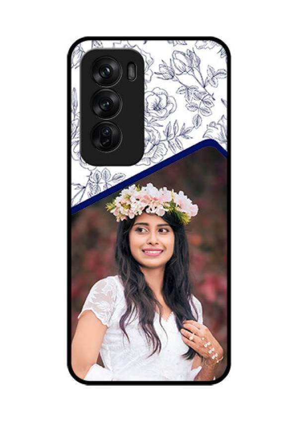 Oppo Reno 12 Pro 5G Custom Glass Phone CaseClassy Floral Design