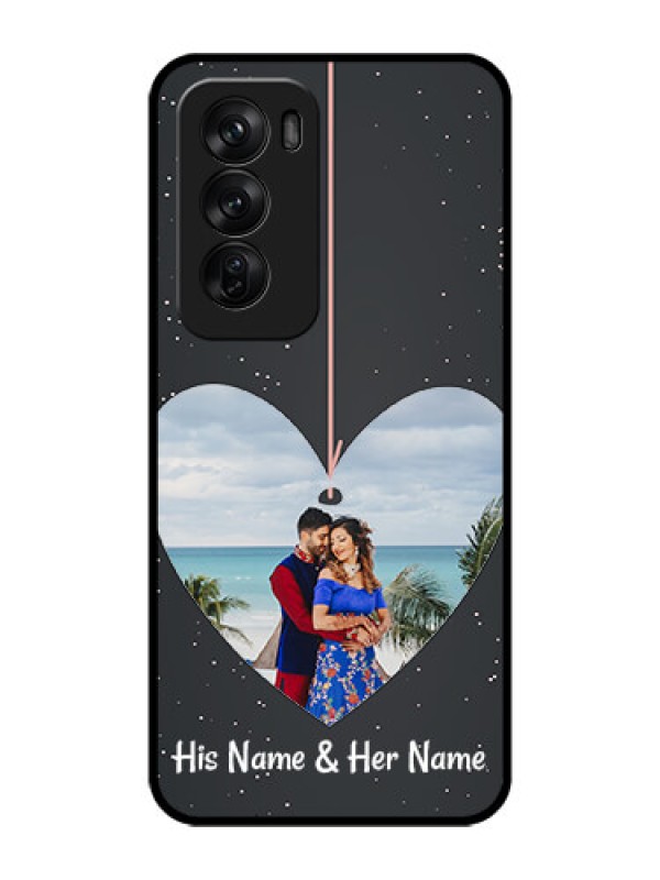 Custom Oppo Reno 12 Pro 5G Custom Glass Phone CaseHanging Heart Design