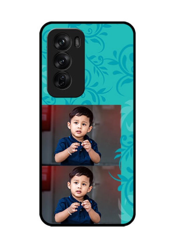 Oppo Reno 12 Pro 5G Custom Glass Phone CaseWith Photo And Green Floral Design
