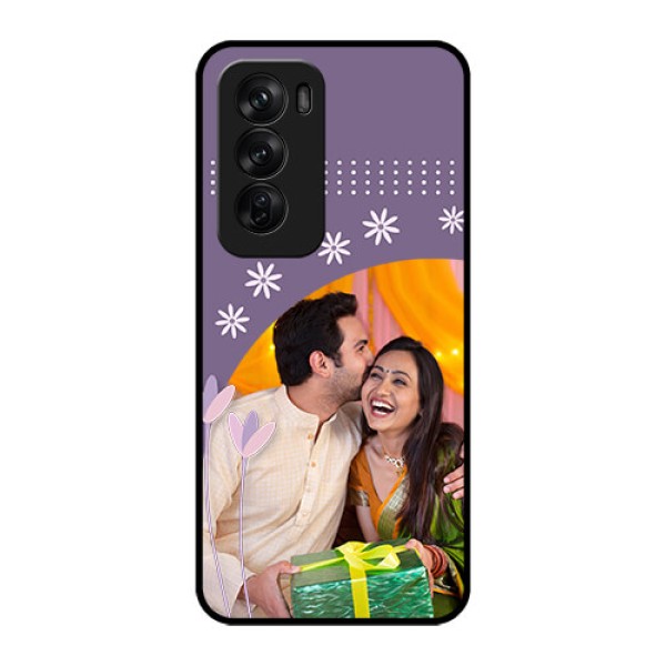 Oppo Reno 12 Pro 5G Custom Glass Phone CaseLavender Flowers Design