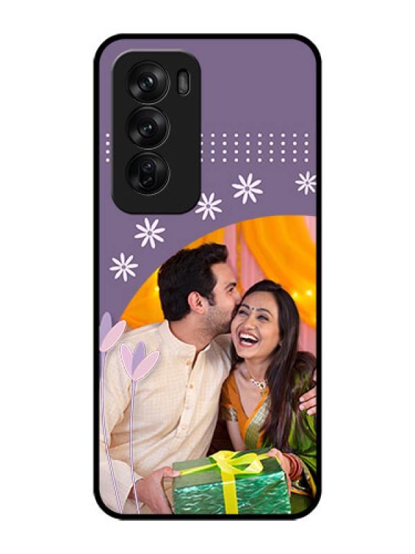 Custom Oppo Reno 12 Pro 5G Custom Glass Phone CaseLavender Flowers Design