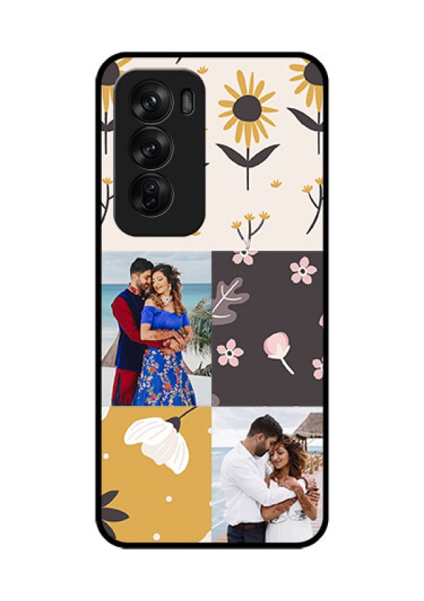 Oppo Reno 12 Pro 5G Custom Glass Phone Case3 Images With Floral Design