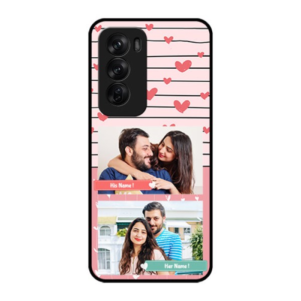 Oppo Reno 12 Pro 5G Custom Glass Phone CasePhoto With Heart Design