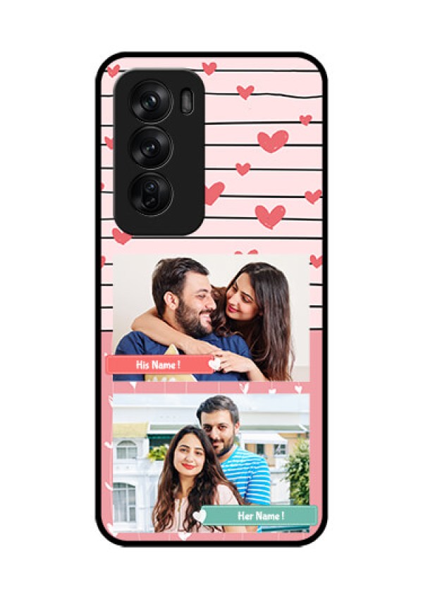 Oppo Reno 12 Pro 5G Custom Glass Phone CasePhoto With Heart Design