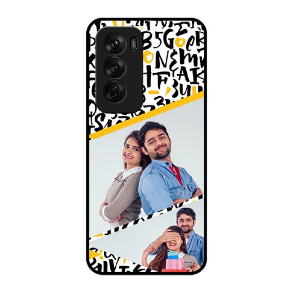 Oppo Reno 12 Pro 5G Custom Glass Phone CaseLetters Pattern Design