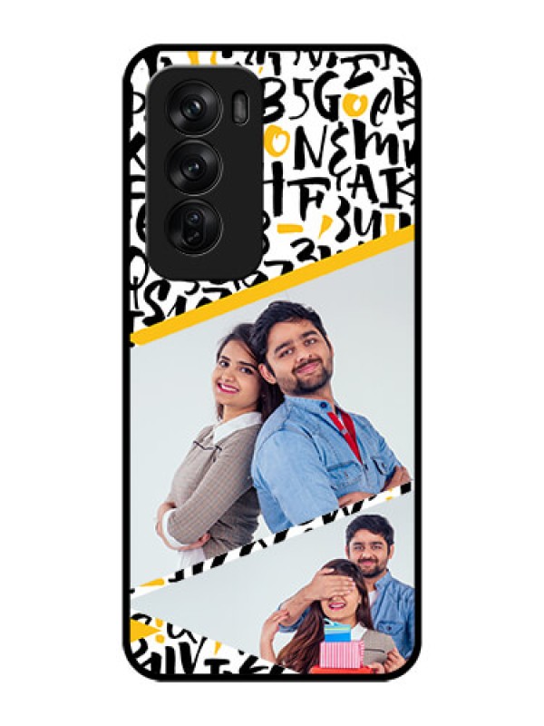 Custom Oppo Reno 12 Pro 5G Custom Glass Phone CaseLetters Pattern Design