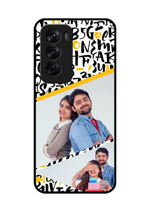 Oppo Reno 12 Pro 5G Custom Glass Phone CaseLetters Pattern Design