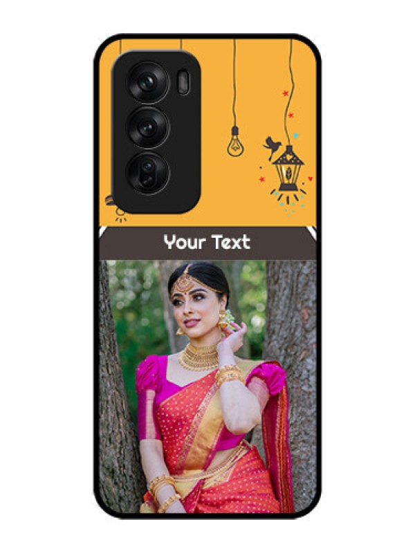 Custom Oppo Reno 12 Pro 5G Custom Glass Phone CaseWith Family Picture And Icons