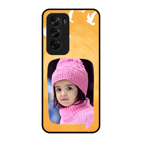 Oppo Reno 12 Pro 5G Custom Glass Phone CaseWater Color Design With Bird Icons Oppo Reno 12 Pro 5G Custom Glass Phone CaseWater Color Design With Bird Icons
