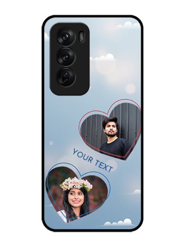 Custom Oppo Reno 12 Pro 5G Custom Glass Phone CaseBlue Color Couple Design