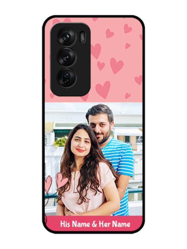 Custom Oppo Reno 12 Pro 5G Custom Glass Phone CaseLove Design Peach Color