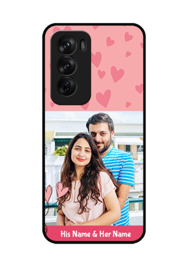 Oppo Reno 12 Pro 5G Custom Glass Phone CaseLove Design Peach Color