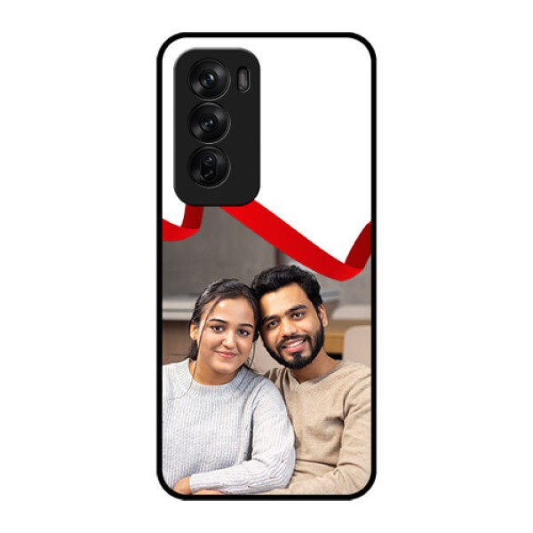 Oppo Reno 12 Pro 5G Custom Glass Phone CaseRed Ribbon Frame Design