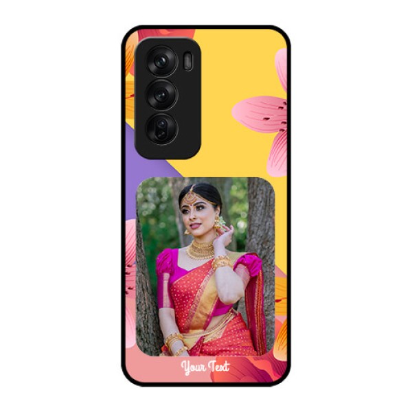 Oppo Reno 12 Pro 5G Custom Glass Phone Case3 Image With Vintage Floral Design Oppo Reno 12 Pro 5G Custom Glass Phone Case3 Image With Vintage Floral Design