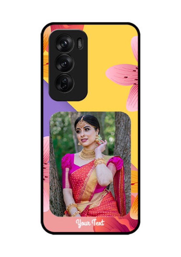 Oppo Reno 12 Pro 5G Custom Glass Phone Case3 Image With Vintage Floral Design