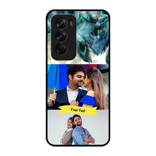 Oppo Reno 12 Pro 5G Custom Glass Phone CaseImage With Boho Peacock Feather Design Oppo Reno 12 Pro 5G Custom Glass Phone CaseImage With Boho Peacock Feather Design