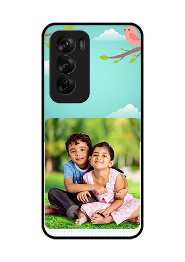 Oppo Reno 12 Pro 5G Custom Glass Phone CaseDoodle Love Design