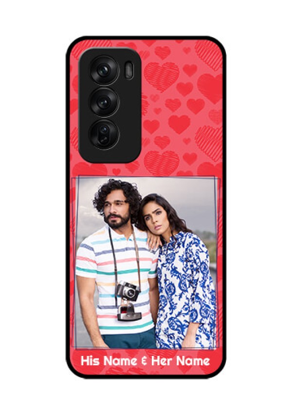Oppo Reno 12 Pro 5G Custom Glass Phone CaseWith Red Heart Symbols Design