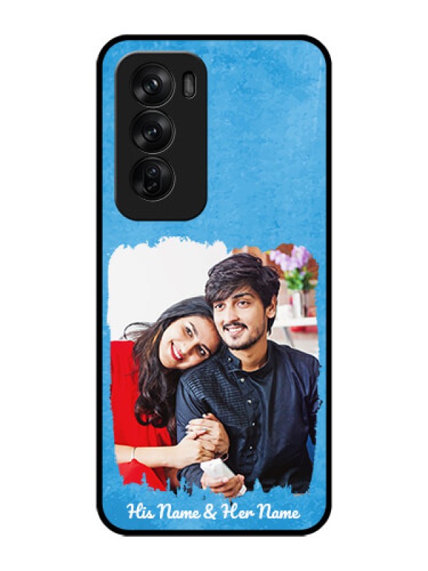 Custom Oppo Reno 12 Pro 5G Custom Glass Phone Case - Blue Color Vintage Design