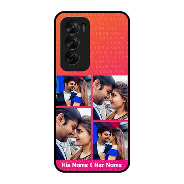 Oppo Reno 12 Pro 5G Custom Glass Phone CaseI Love You Pink Design