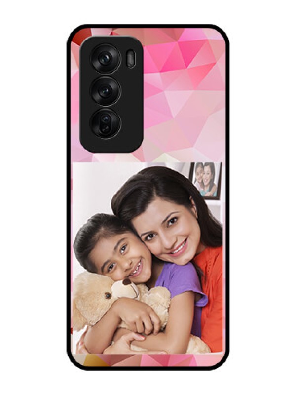 Custom Oppo Reno 12 Pro 5G Custom Glass Phone CaseAbstract Triangle Design